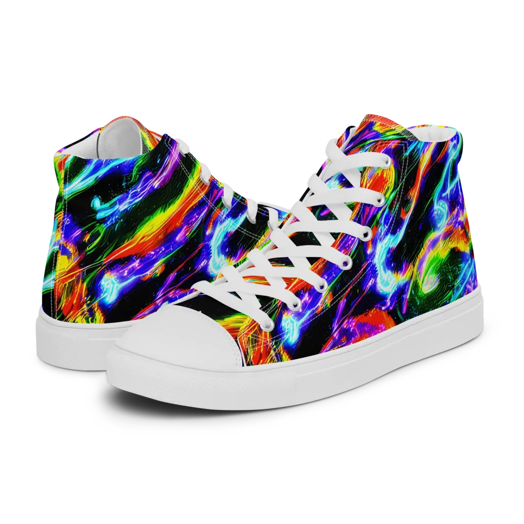 Afterglow Riot on Women's High Top Canvas Shoes — Left