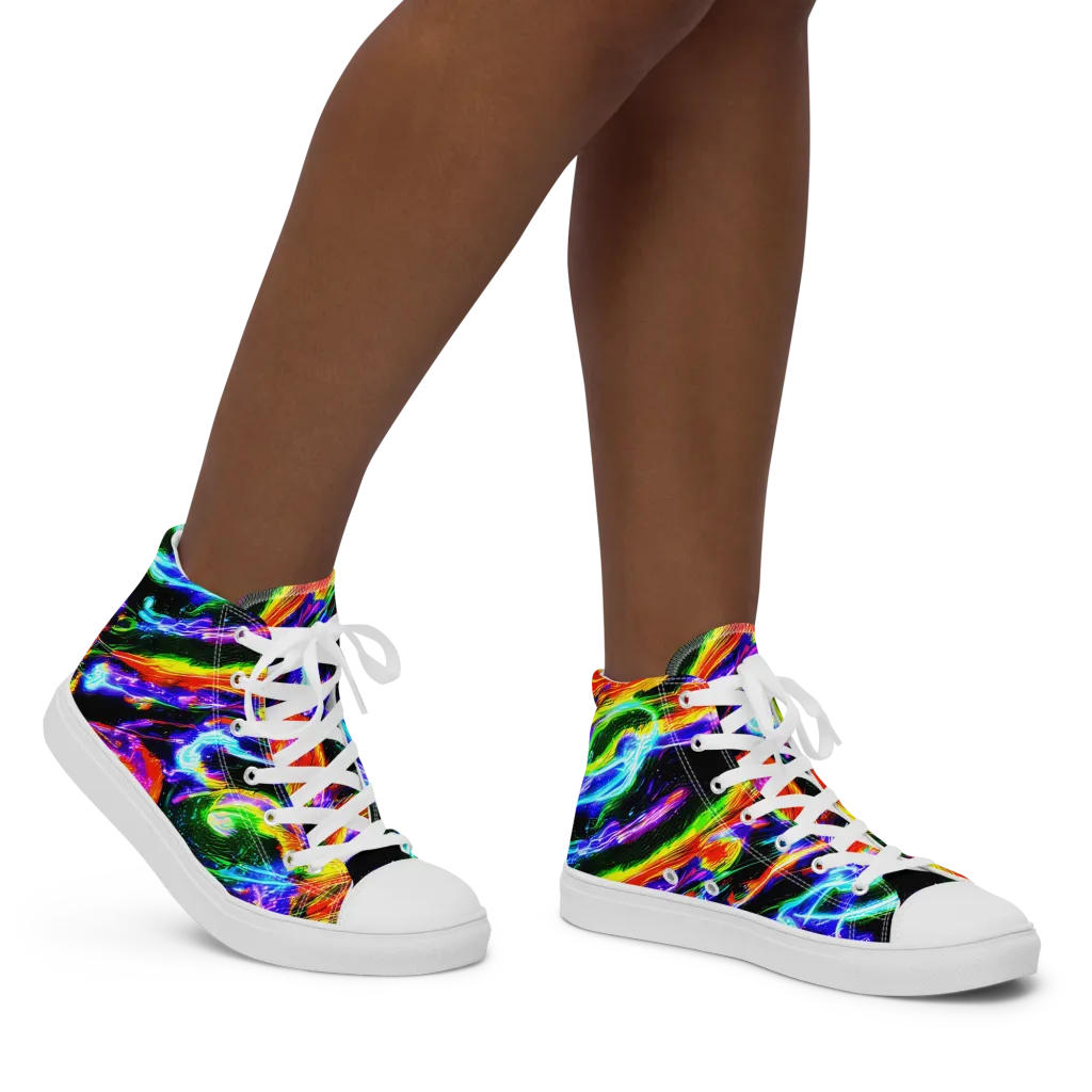 Afterglow Riot on Women's High Top Canvas Shoes — Right