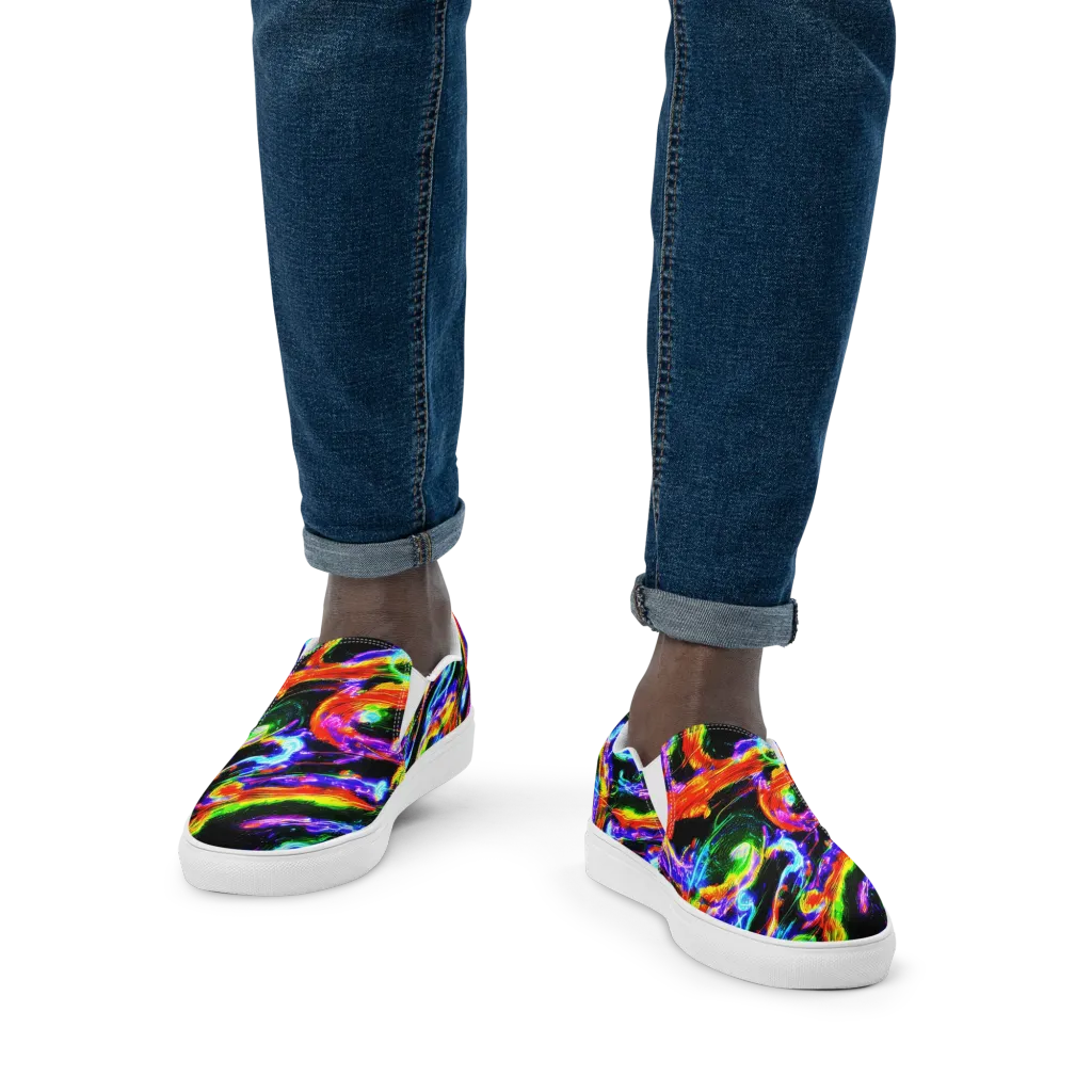 Afterglow Riot on Men's Slip-On Canvas Shoes — Front