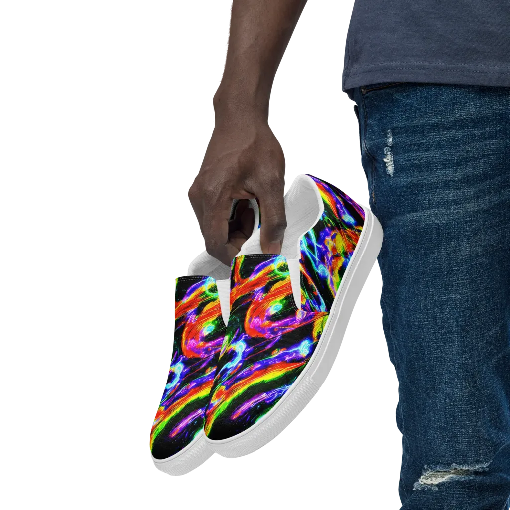 Afterglow Riot on Men's Slip-On Canvas Shoes — Left Front