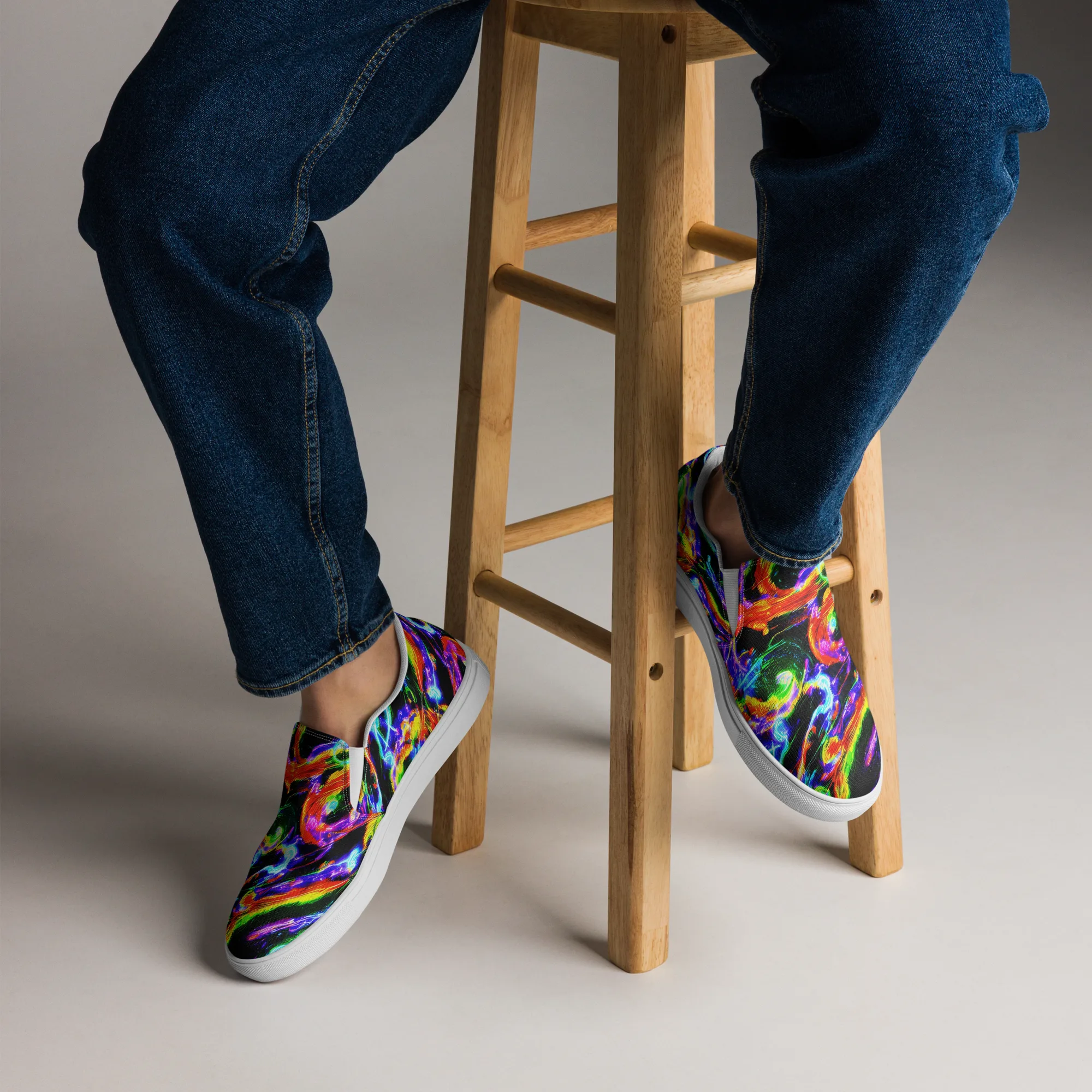 Afterglow Riot on Men's Slip-On Canvas Shoes — Front