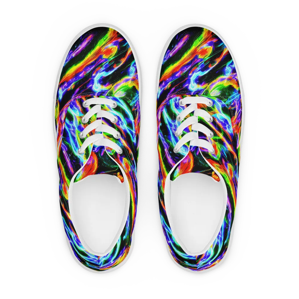 Afterglow Riot on Men's Lace-Up Canvas Shoes — Front