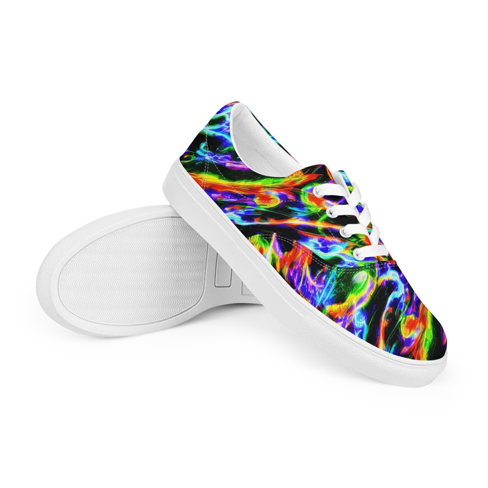 Afterglow Riot on Men's Lace-Up Canvas Shoes — Right Front