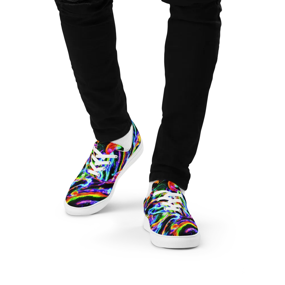 Afterglow Riot on Men's Lace-Up Canvas Shoes — Front