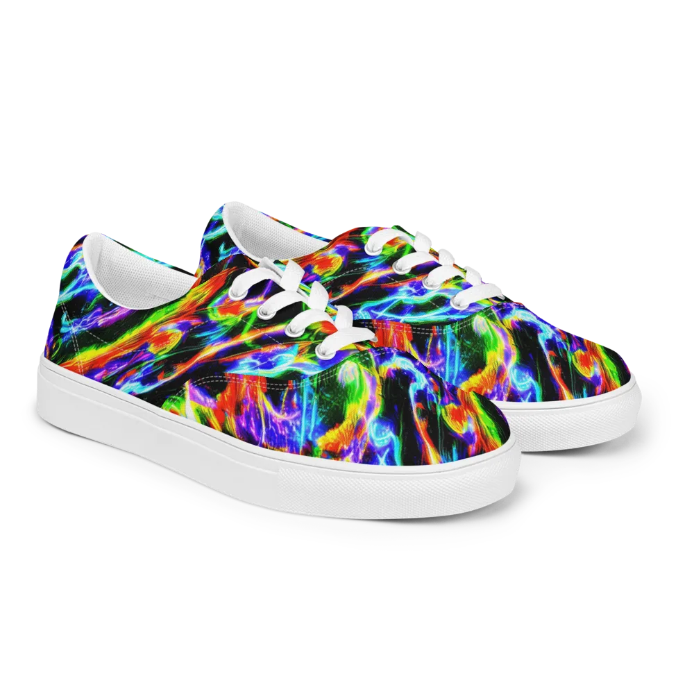 Afterglow Riot on Men's Lace-Up Canvas Shoes — Right Front