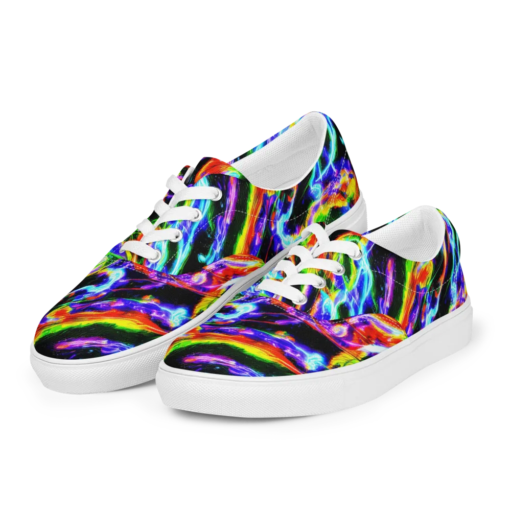 Afterglow Riot on Men's Lace-Up Canvas Shoes — Left Front