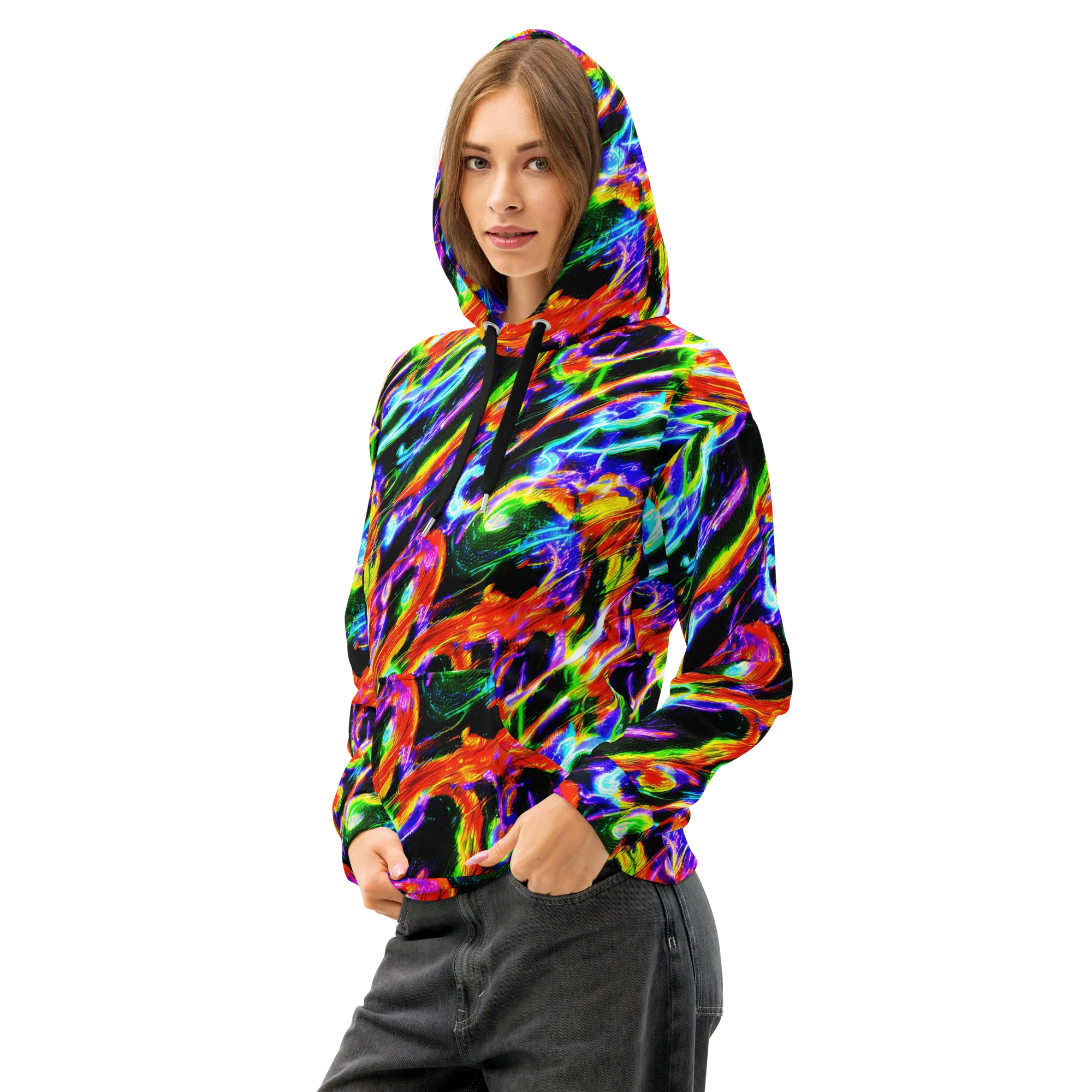 Afterglow Riot on Cotton Hoodie — Left Front
