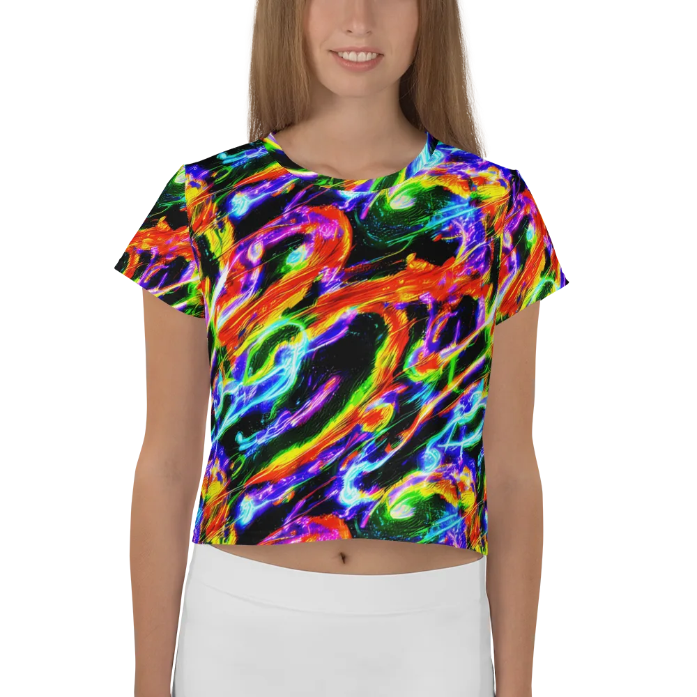 Afterglow Riot on Crop Tee — Front