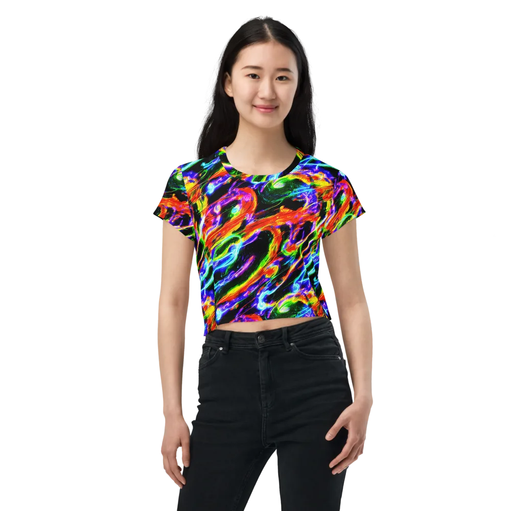 Afterglow Riot on Crop Tee — Front