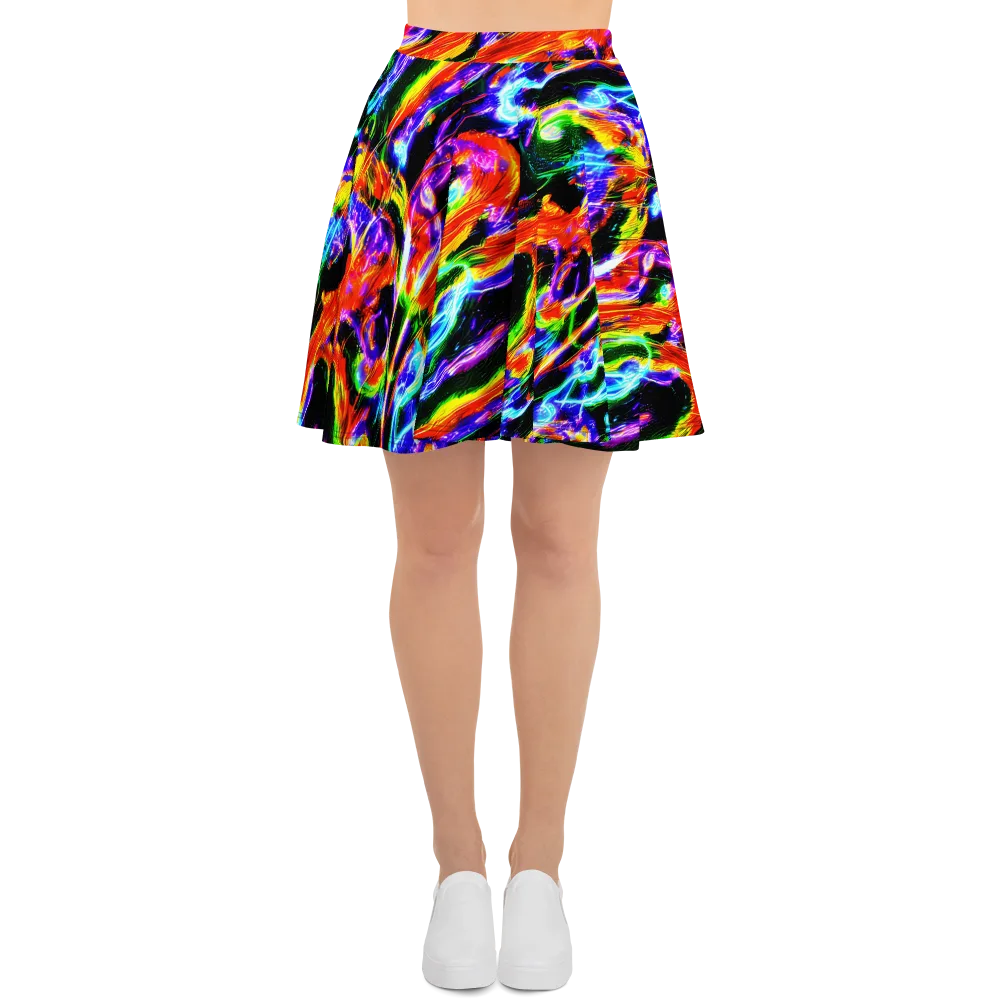 Afterglow Riot on Skater Skirt — Front