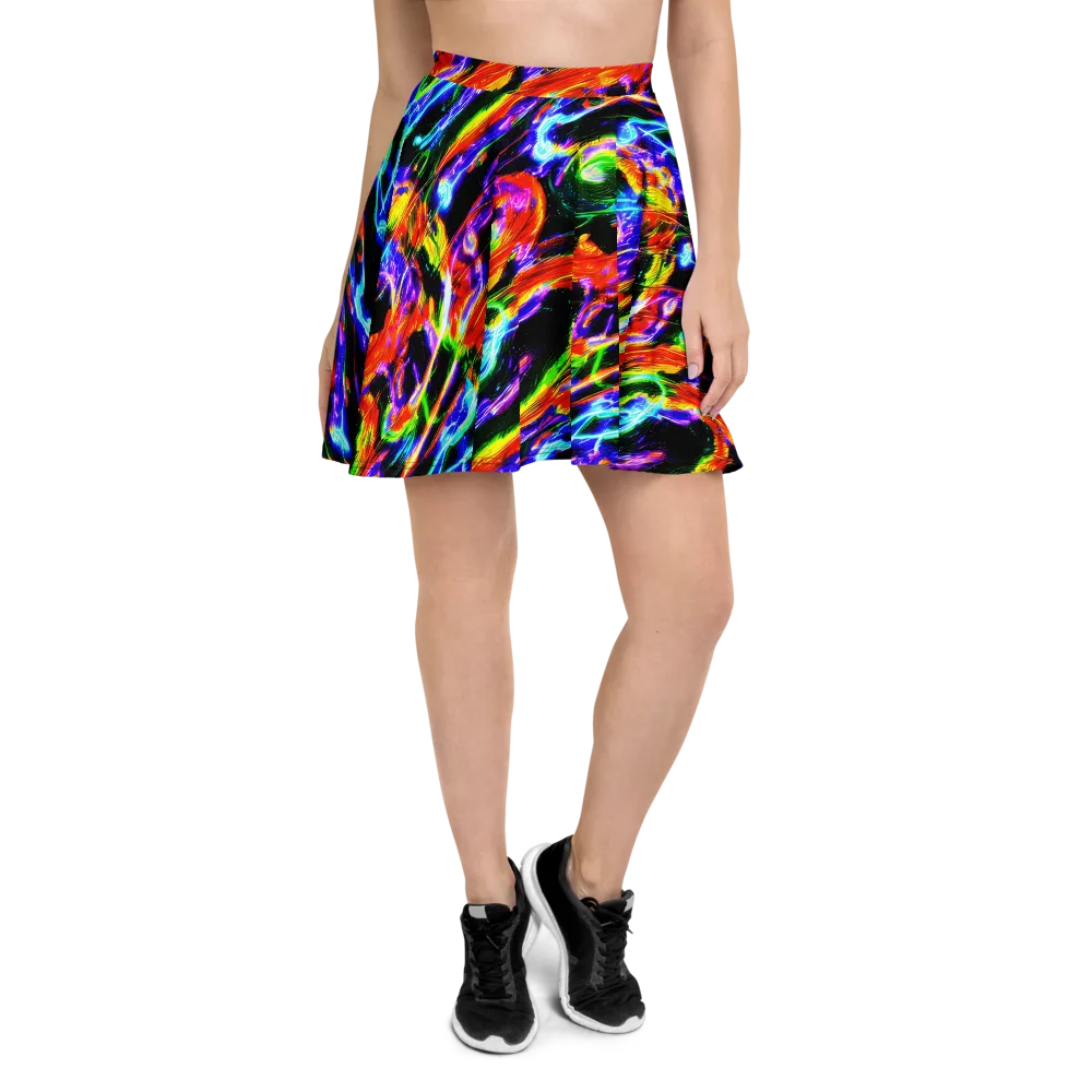 Afterglow Riot on Skater Skirt — Front