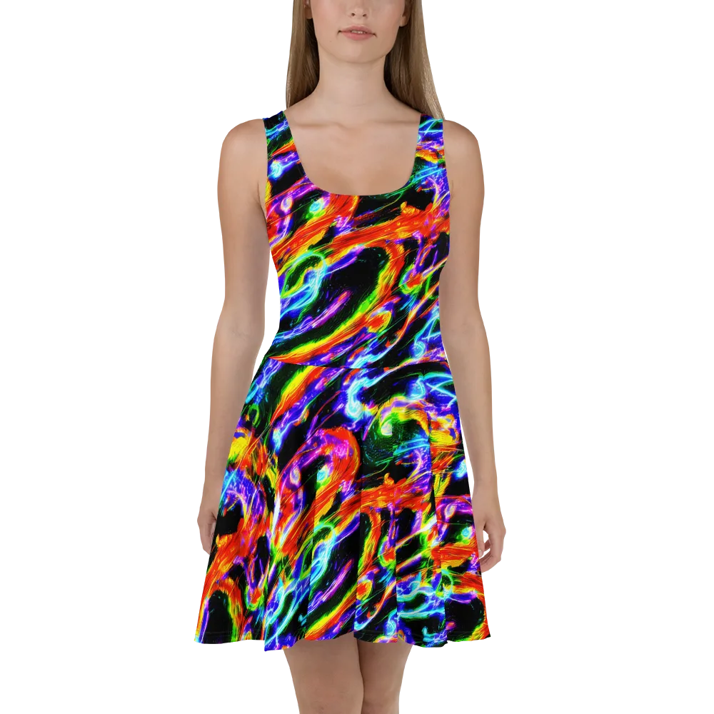 Afterglow Riot on Skater Dress — Front