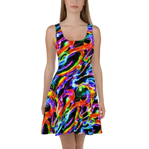 Afterglow Riot on a Skater Dress