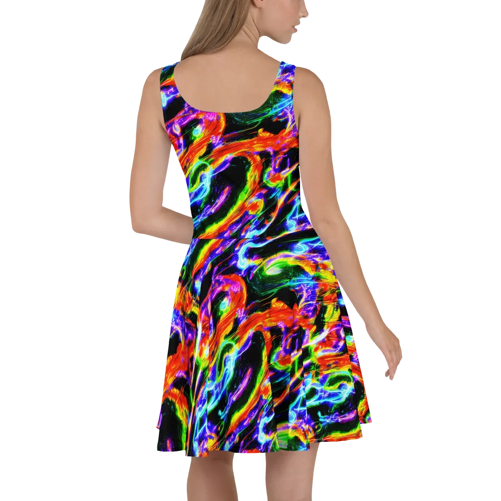 Afterglow Riot on Skater Dress — Back
