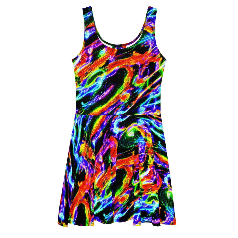 Afterglow Riot on Skater Dress — Front