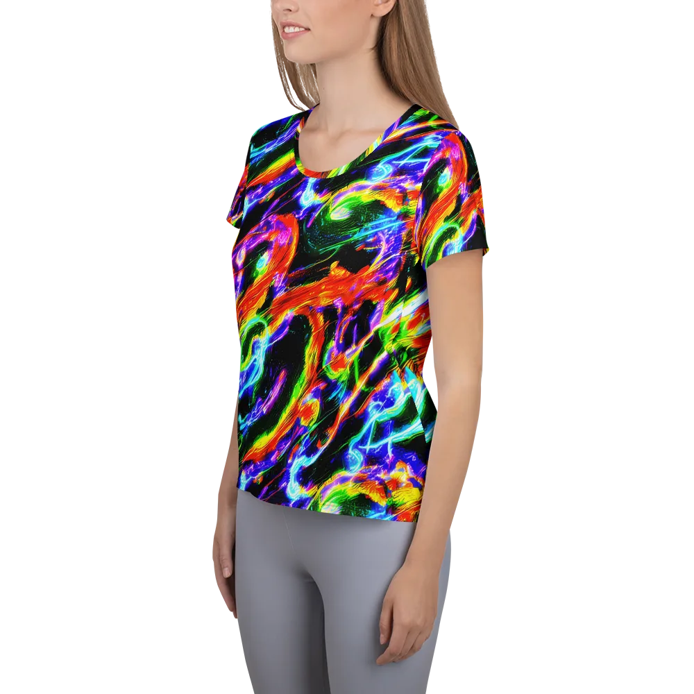 Afterglow Riot on Women's Athletic T-Shirt — Left