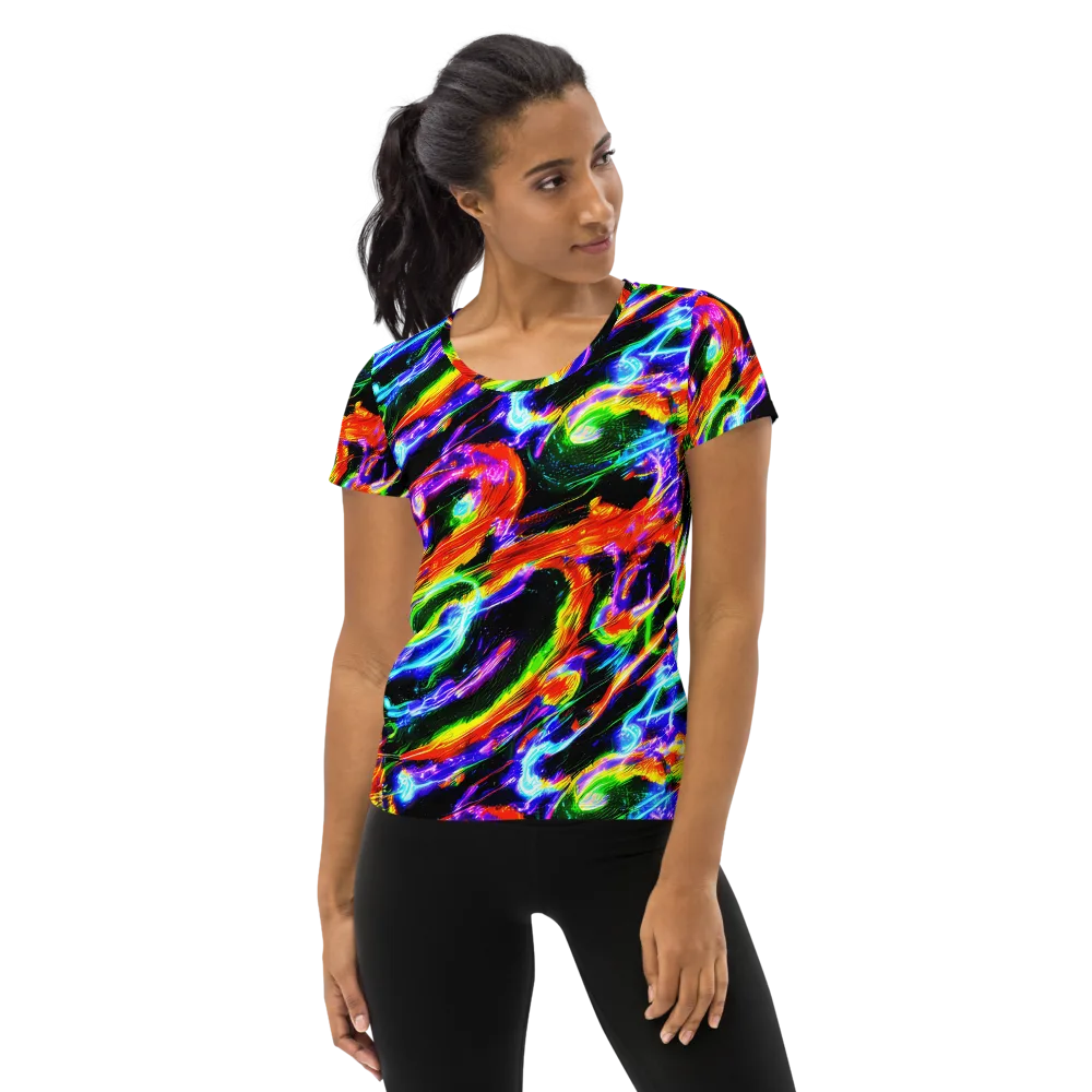 Afterglow Riot on Women's Athletic T-Shirt — Front