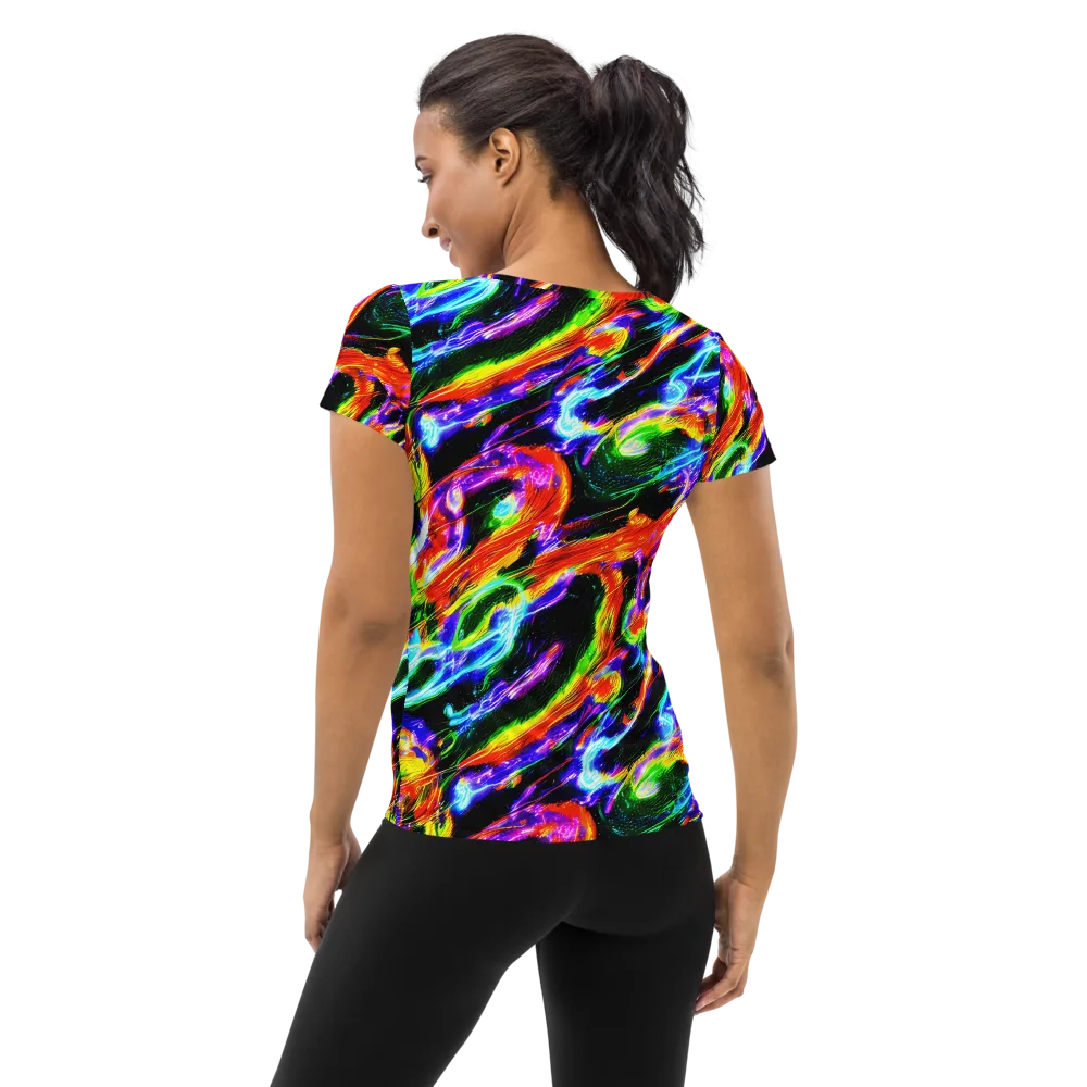 Afterglow Riot on Women's Athletic T-Shirt — Back