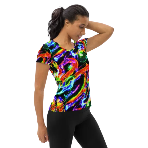 Afterglow Riot on a Women's Athletic T-Shirt