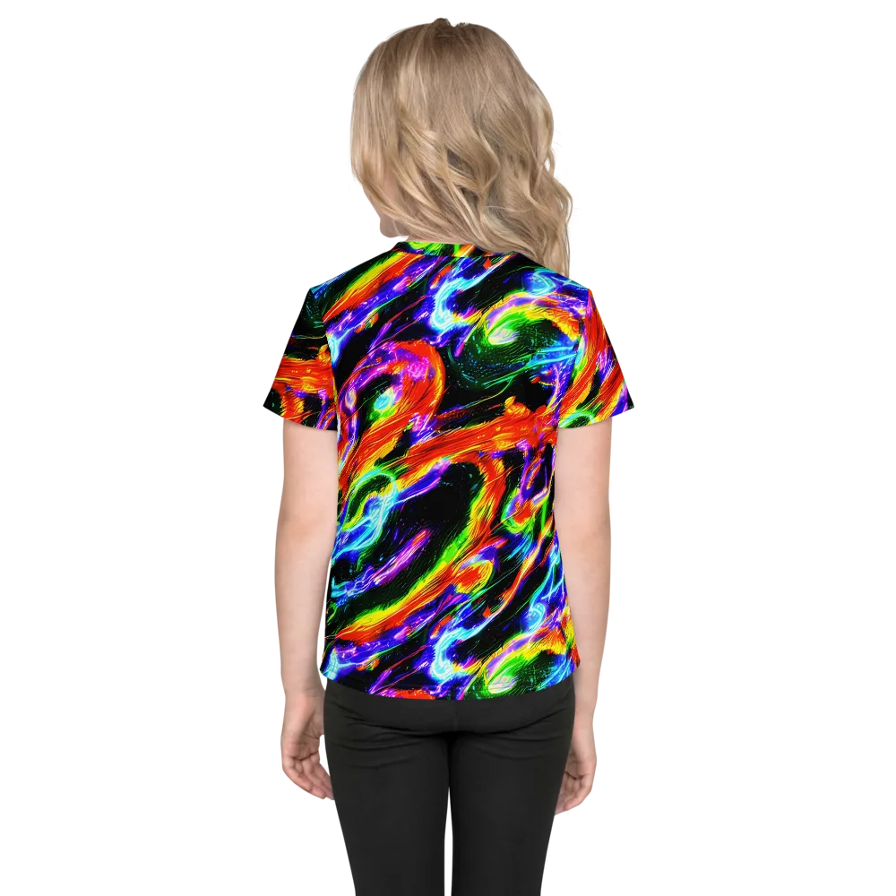 Afterglow Riot on Kids Crew Neck T-Shirt — Back