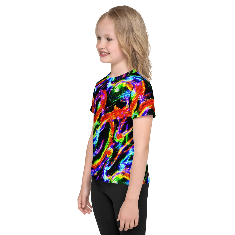 Afterglow Riot on Kids Crew Neck T-Shirt — Left