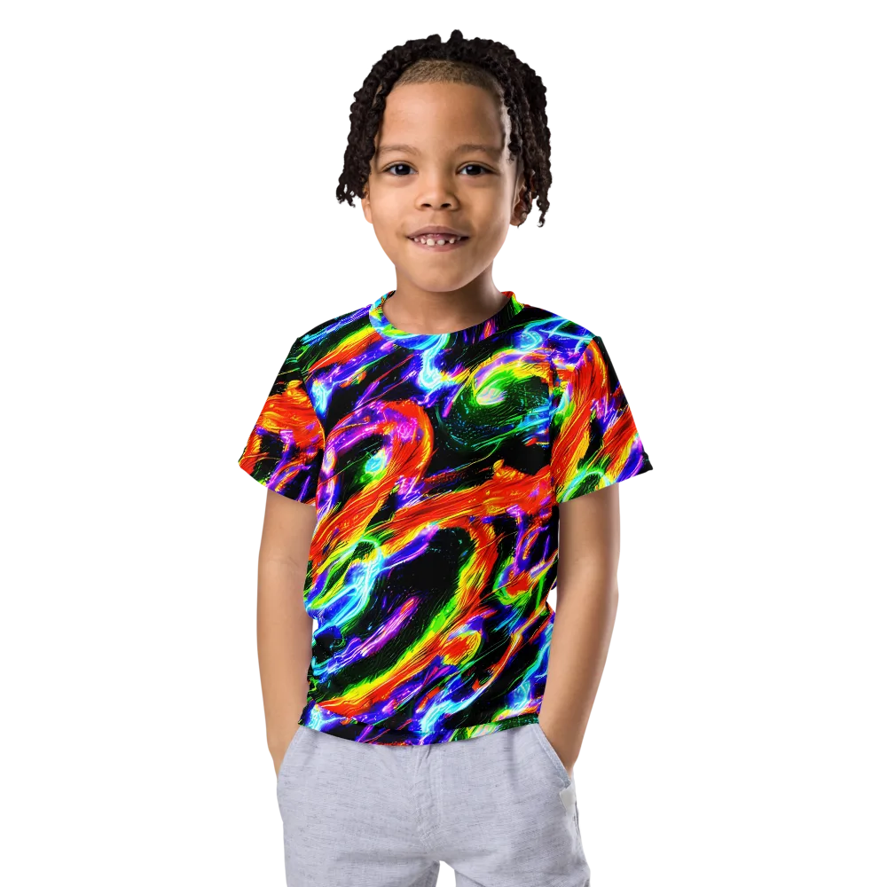 Afterglow Riot on Kids Crew Neck T-Shirt — Front