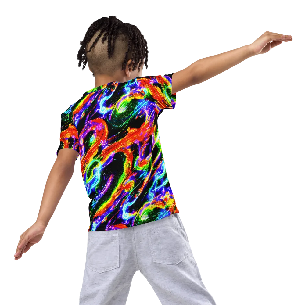 Afterglow Riot on Kids Crew Neck T-Shirt — Back