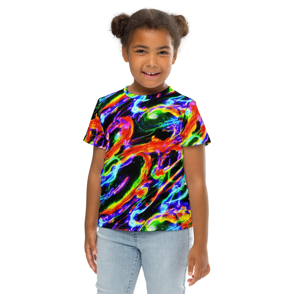 Afterglow Riot on Kids Crew Neck T-Shirt — Front