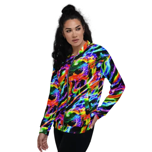 Afterglow Riot on a Bomber Jacket