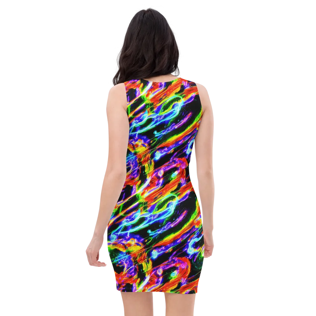 Afterglow Riot on Bodycon Dress — Back