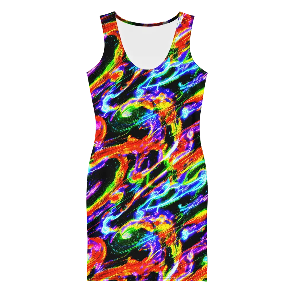 Afterglow Riot on Bodycon Dress — Front