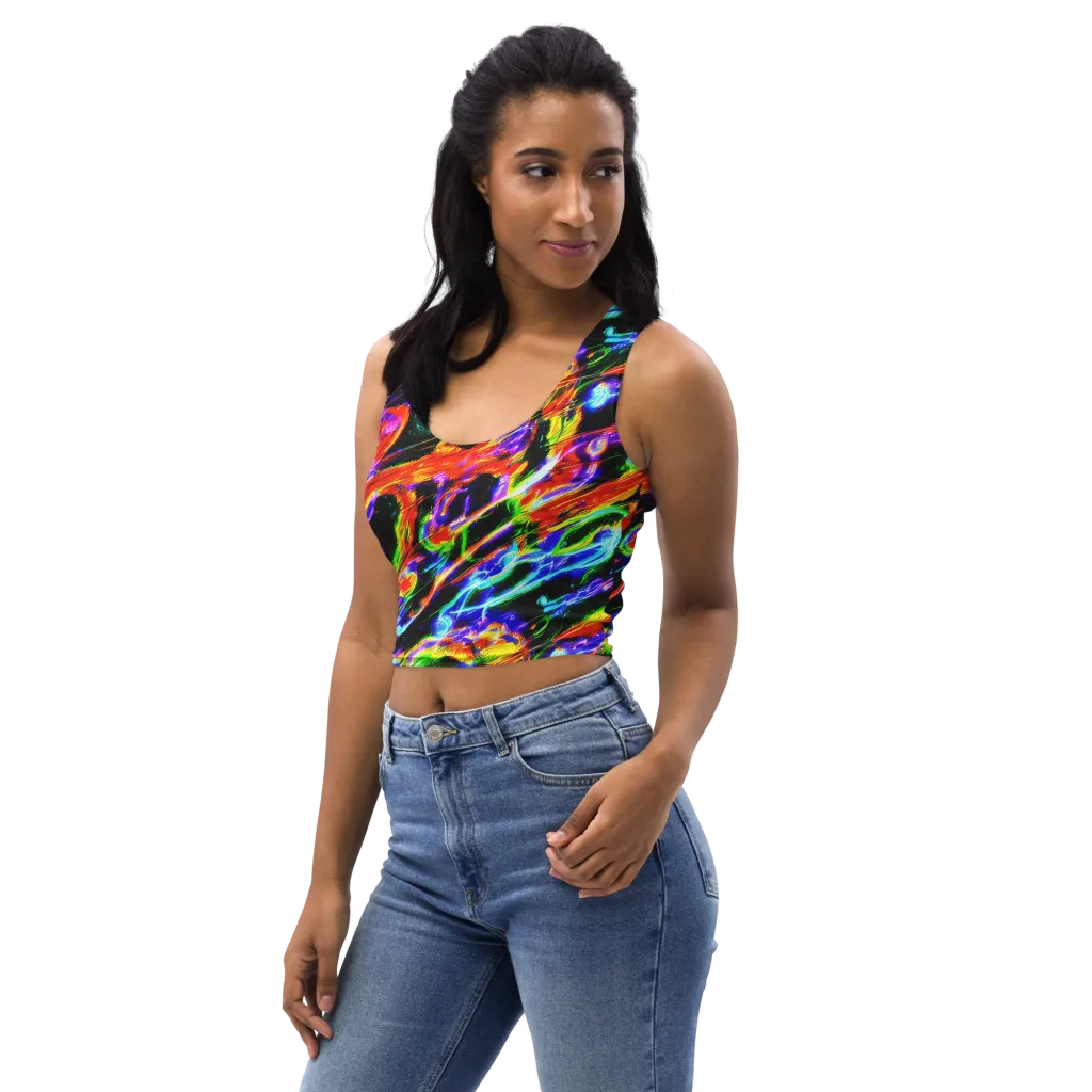 Afterglow Riot on Crop Top — Left Front