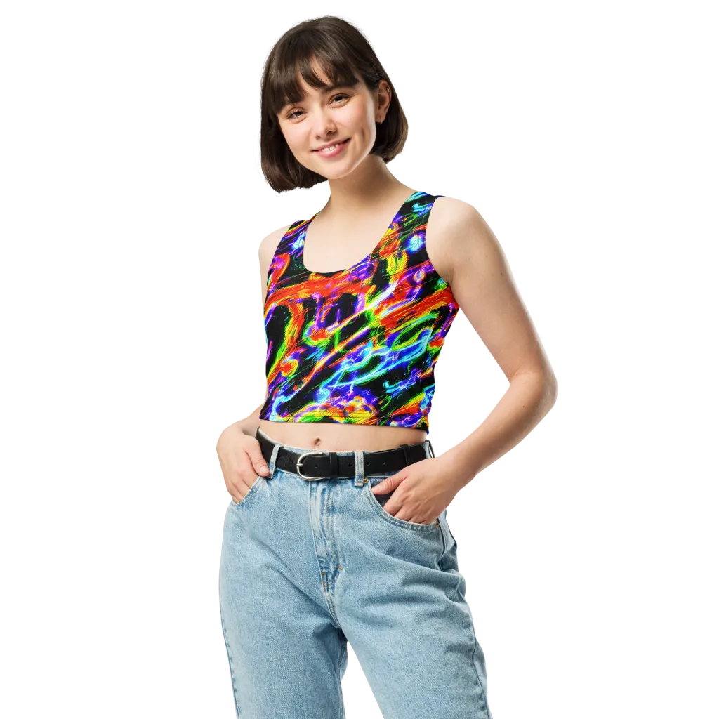 Afterglow Riot on Crop Top — Front