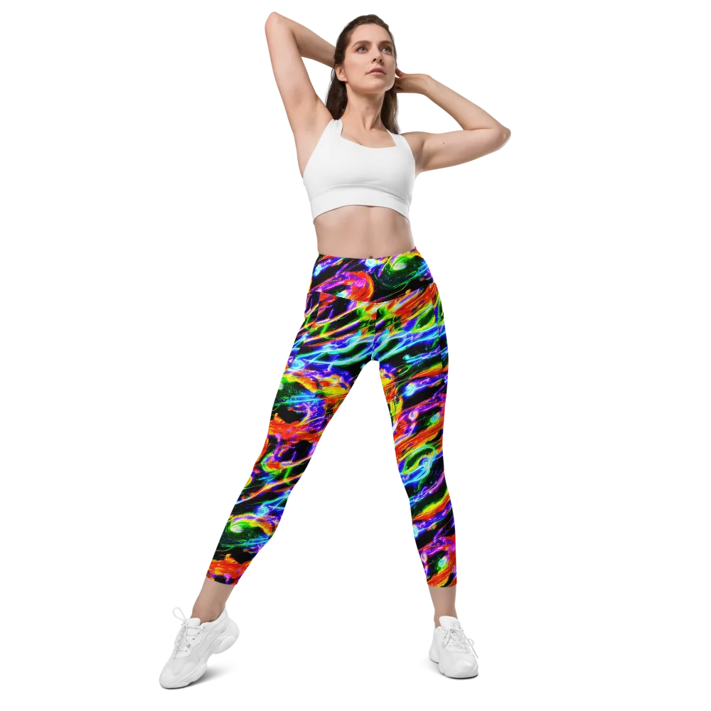 Afterglow Riot on Leggings with Pockets — Front