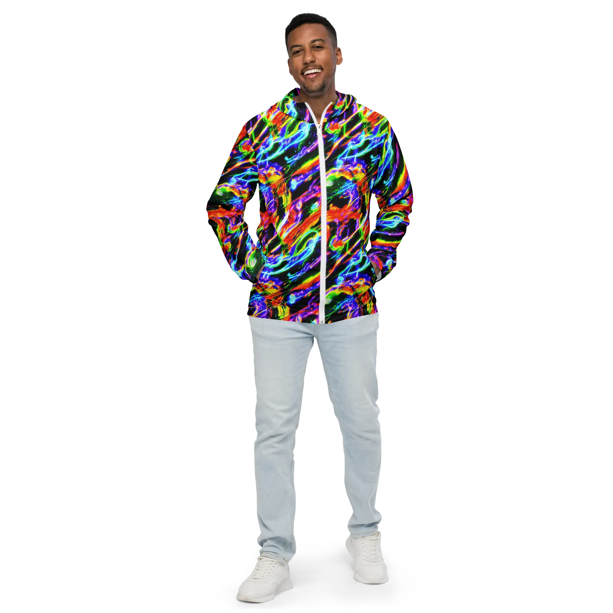 Afterglow Riot on Men's Windbreaker — Front