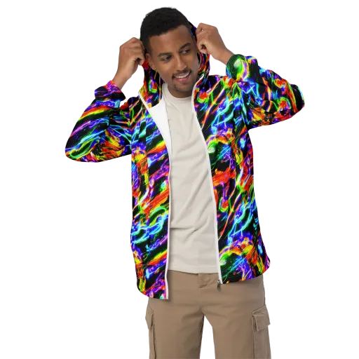 Afterglow Riot on a Men's Windbreaker