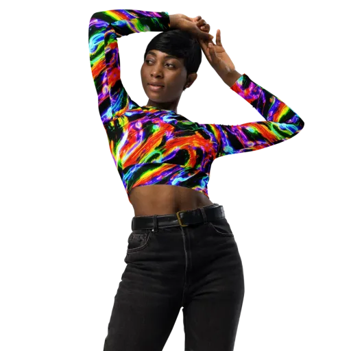 Afterglow Riot on a Long Sleeve Crop Top