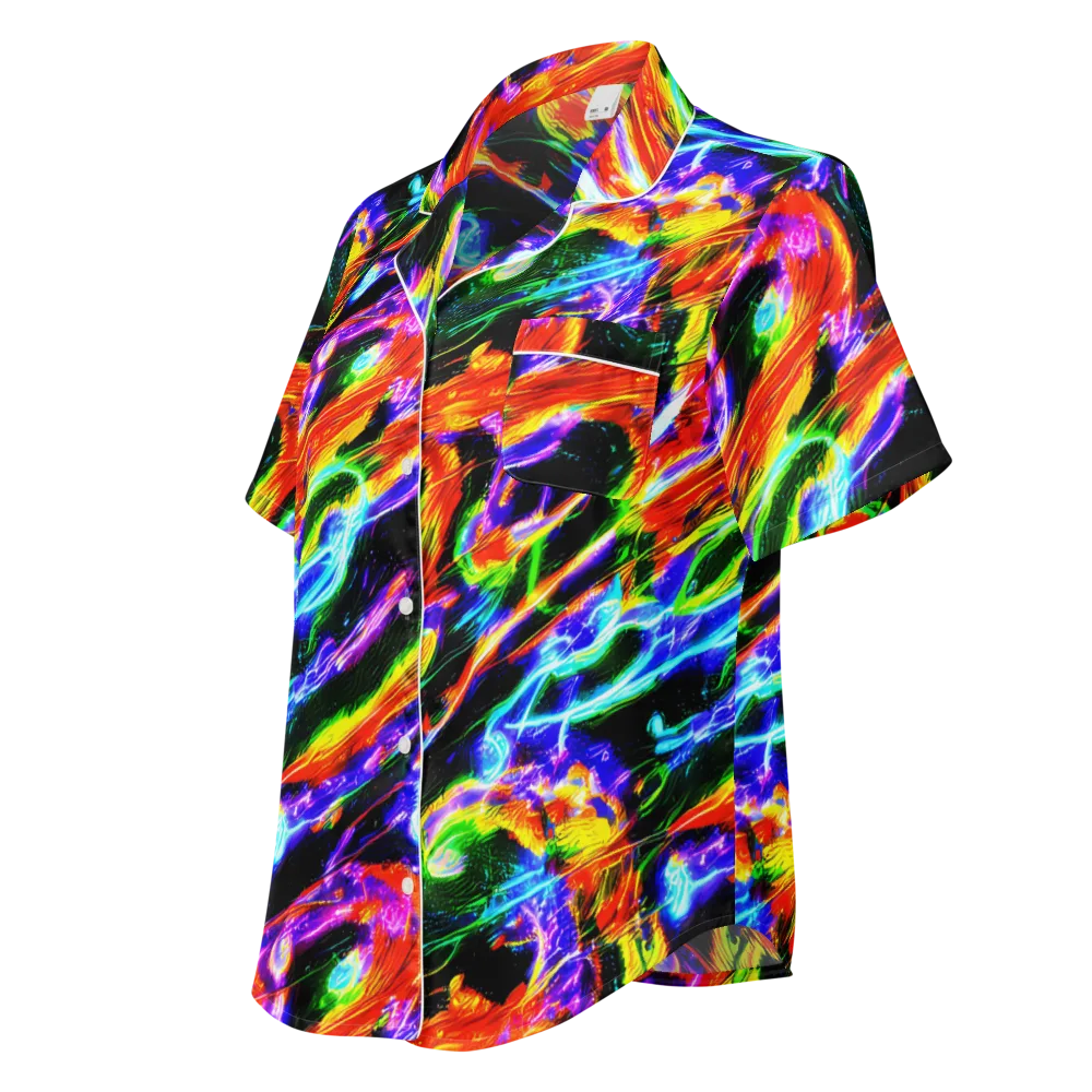 Afterglow Riot on Women's Short Sleeve Pajama Top — Left Front