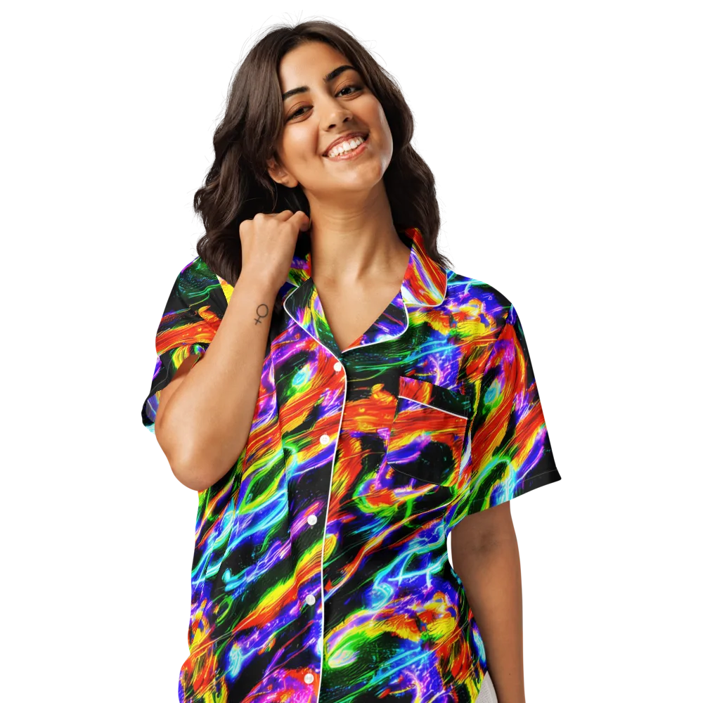 Afterglow Riot on Women's Short Sleeve Pajama Top — Front