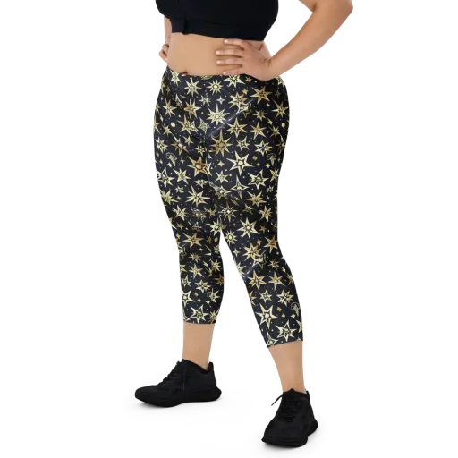 Gilded Nightfall on a Capri Leggings