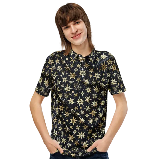 Gilded Nightfall on a Men's Slim Fit Polo Shirt