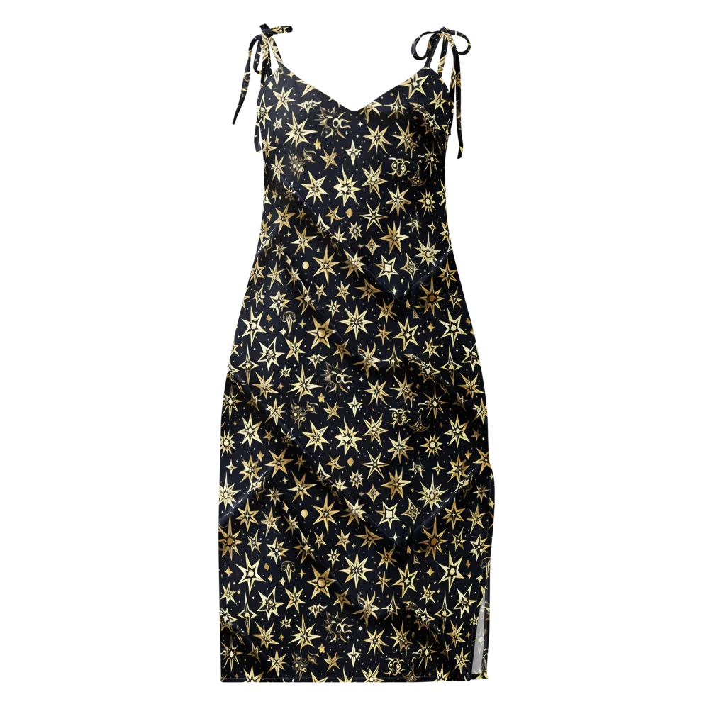 Gilded Nightfall on Slip Dress — Front