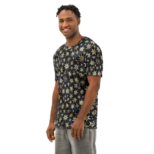 Gilded Nightfall on a Men's Cotton Crew Neck T-Shirt