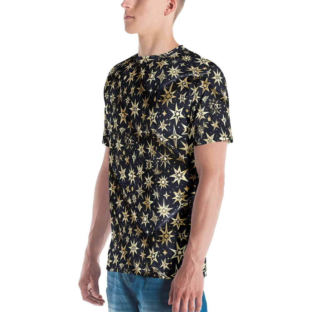 Gilded Nightfall on Men's Crew Neck T-Shirt — Left