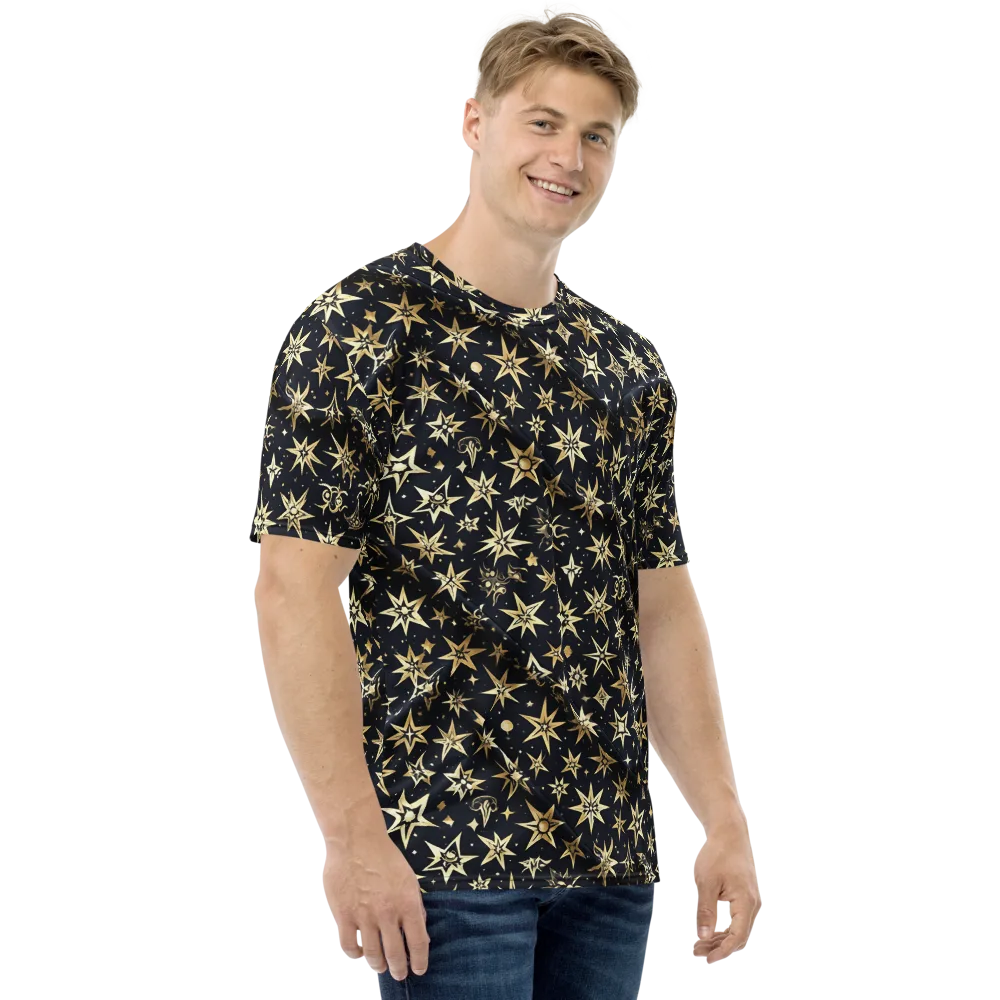 Gilded Nightfall on Men's Crew Neck T-Shirt — Right
