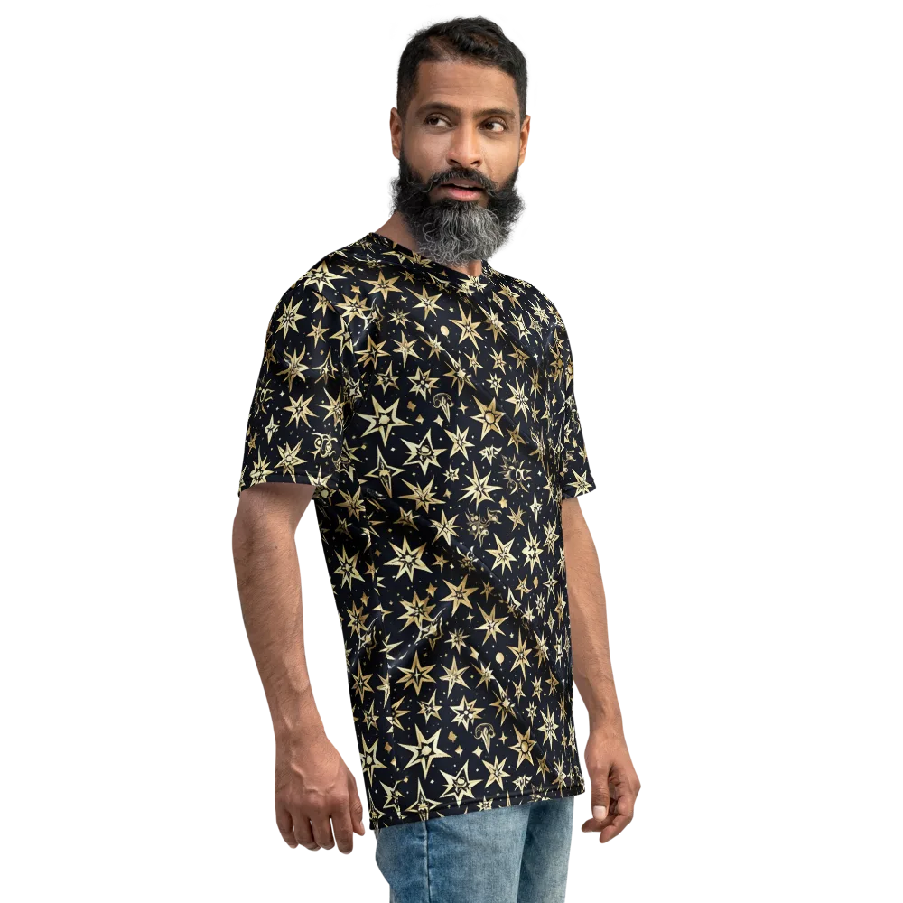 Gilded Nightfall on Men's Crew Neck T-Shirt — Right