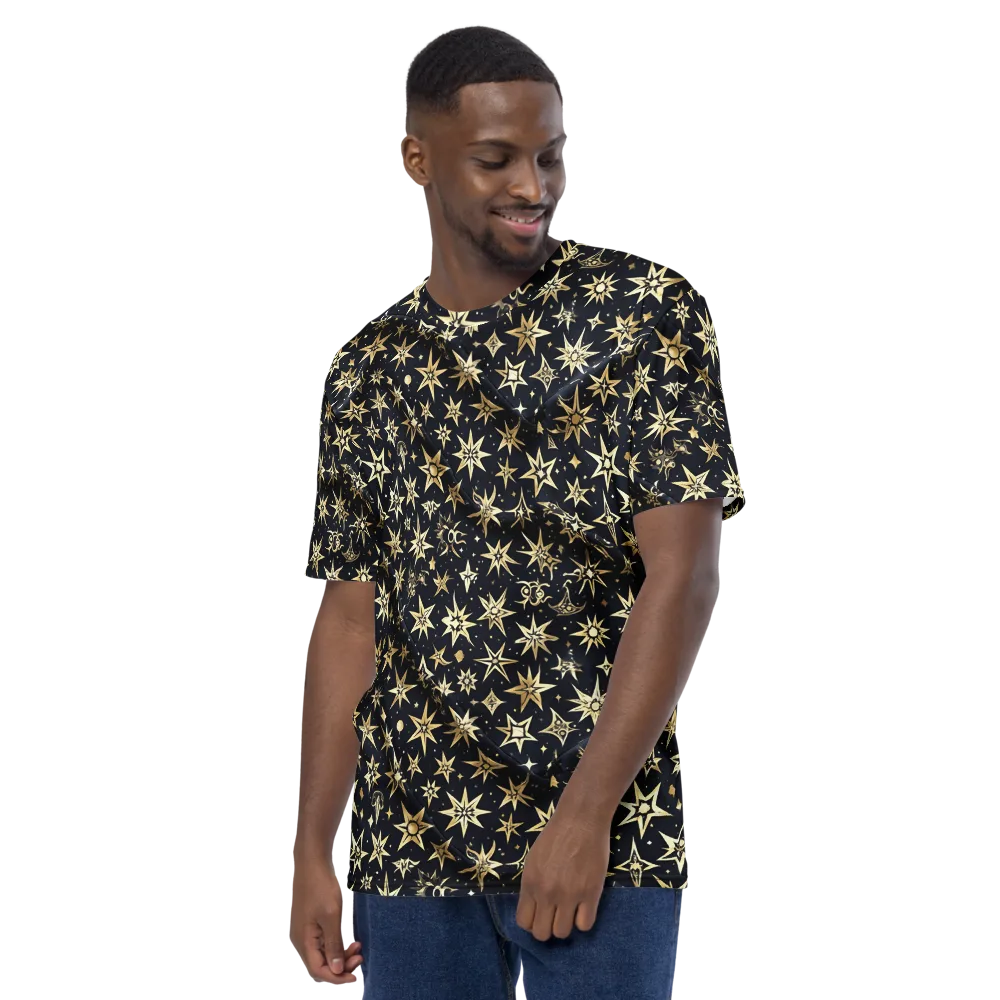 Gilded Nightfall on Men's Crew Neck T-Shirt — Left