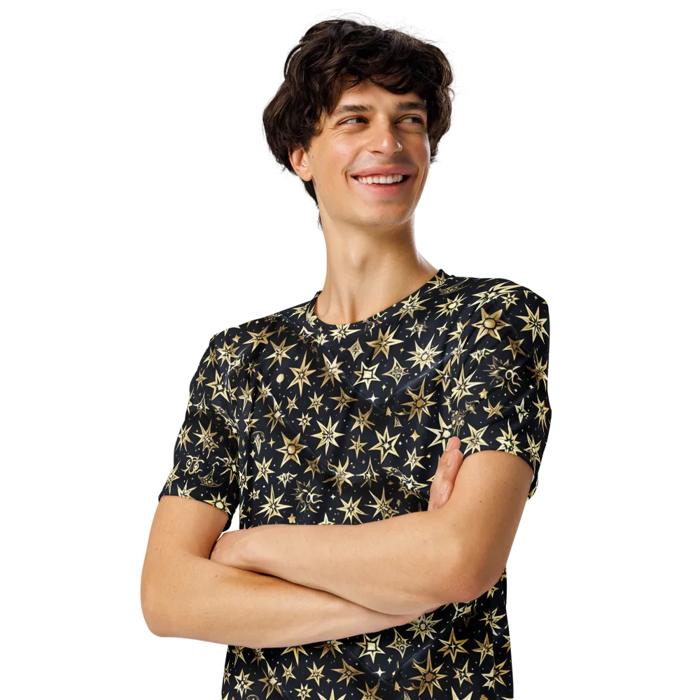 Gilded Nightfall on Men's Crew Neck T-Shirt — Left Front