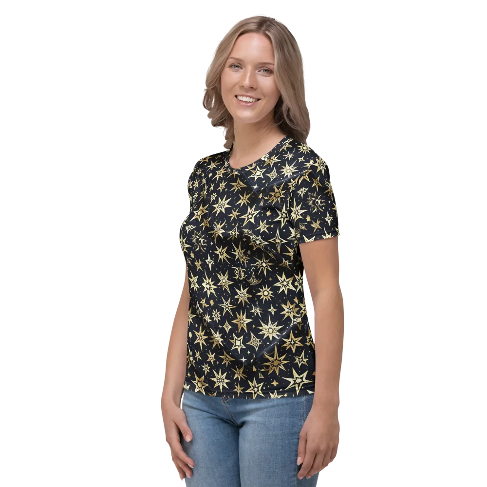 Gilded Nightfall on Women's Crew Neck T-Shirt — Left