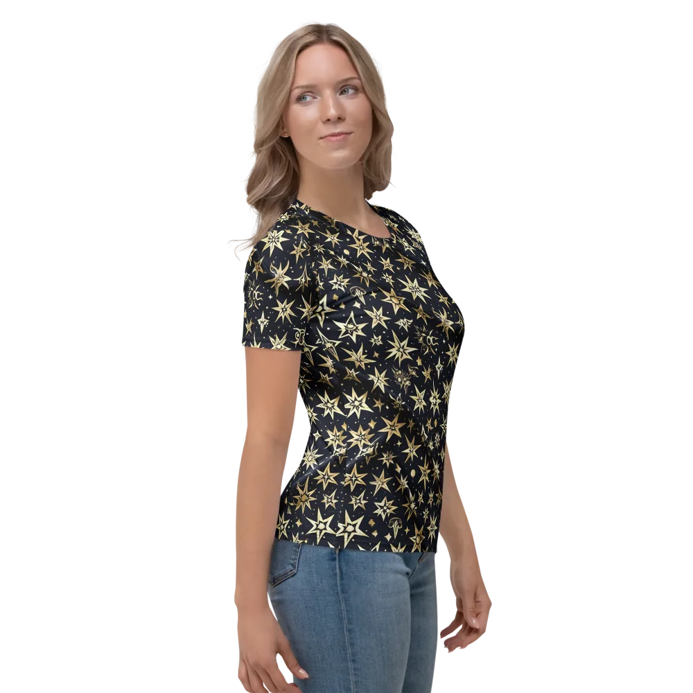 Gilded Nightfall on Women's Crew Neck T-Shirt — Right